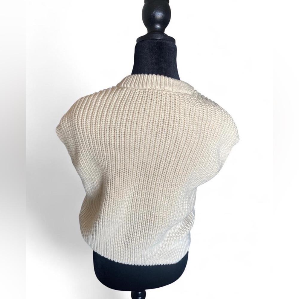 Madewell Sweater Vest Women’s Medium Cream Knit Sleeveless Pullover - Picture 3 of 8